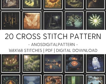 Cross Stitch Pattern - Fantasy Midsummer Mystery Camp - PDF - Modern Cross Stitch Pattern - Cross Stitch Chart - X-Stitch - Digital Download
