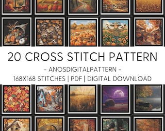 Cross Stitch Pattern - Bundle Offer Colorful Autumn - PDF - Modern Cross Stitch Pattern - Cross Stitch Chart - X-Stitch - Digital Download