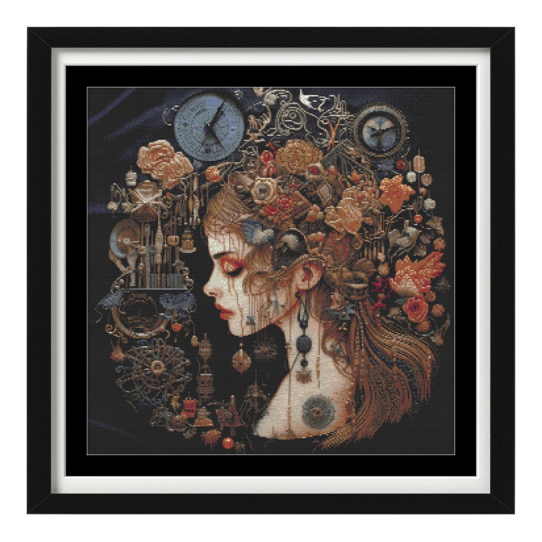 Cross Stitch Pattern - Cross Stitch Fantasy Woman - PDF - Modern Cross ...