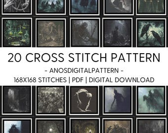 Cross Stitch Pattern - Bundle Offer Nightmare Motivs - PDF - Modern Cross Stitch Pattern - Cross Stitch Chart - X-Stitch - Digital Download