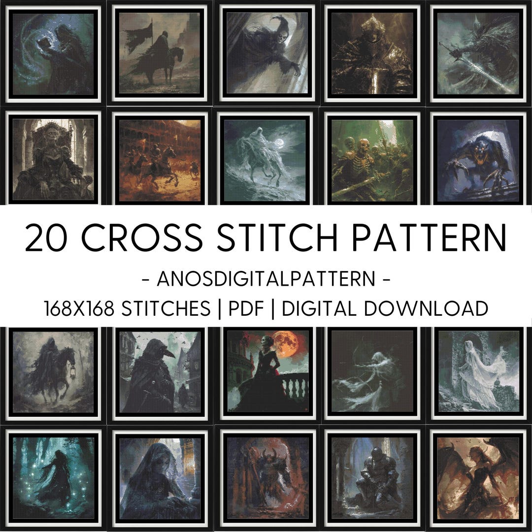 Cross Stitch Pattern - Bundle Medieval Nightmares - PDF - Modern Cross ...