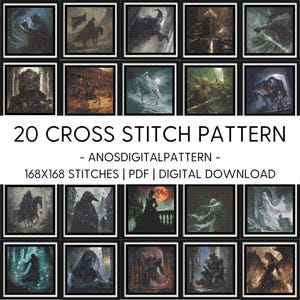 Cross Stitch Pattern - Bundle Medieval Nightmares - PDF - Modern Cross Stitch Pattern - Cross Stitch Chart - X-Stitch - Digital Download