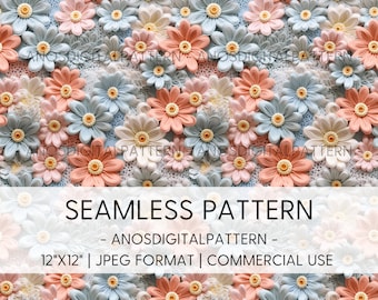 Seamless File - Spring Flowers - JPEG - Seamless Pattern - Repeating Pattern - Digital Instant Download - Commercial Use