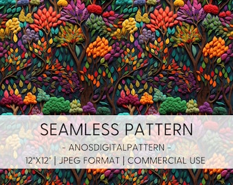 Seamless File - Fall Tree - JPEG - Seamless Pattern - Repeating Pattern - Digital Instant Download - Commercial Use