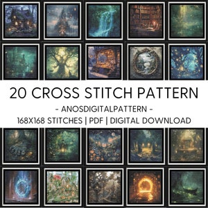クロスステッチパターン - ファンタジー神秘的な冒険 - PDF - モダンクロスステッチパターン - クロスステッチチャート - X-Stitch - デジタルダウンロード