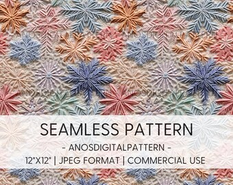 Seamless File - Christmas Winter Pastel Snowflakes - JPEG - Seamless Pattern - Repeating Pattern - Digital Instant Download - Commercial Use