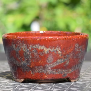 Extra-Small Handmade Planter #458 for Bonsai, Cactus, Succulents, and Other Plants 3.1"x3.05"x1.6"