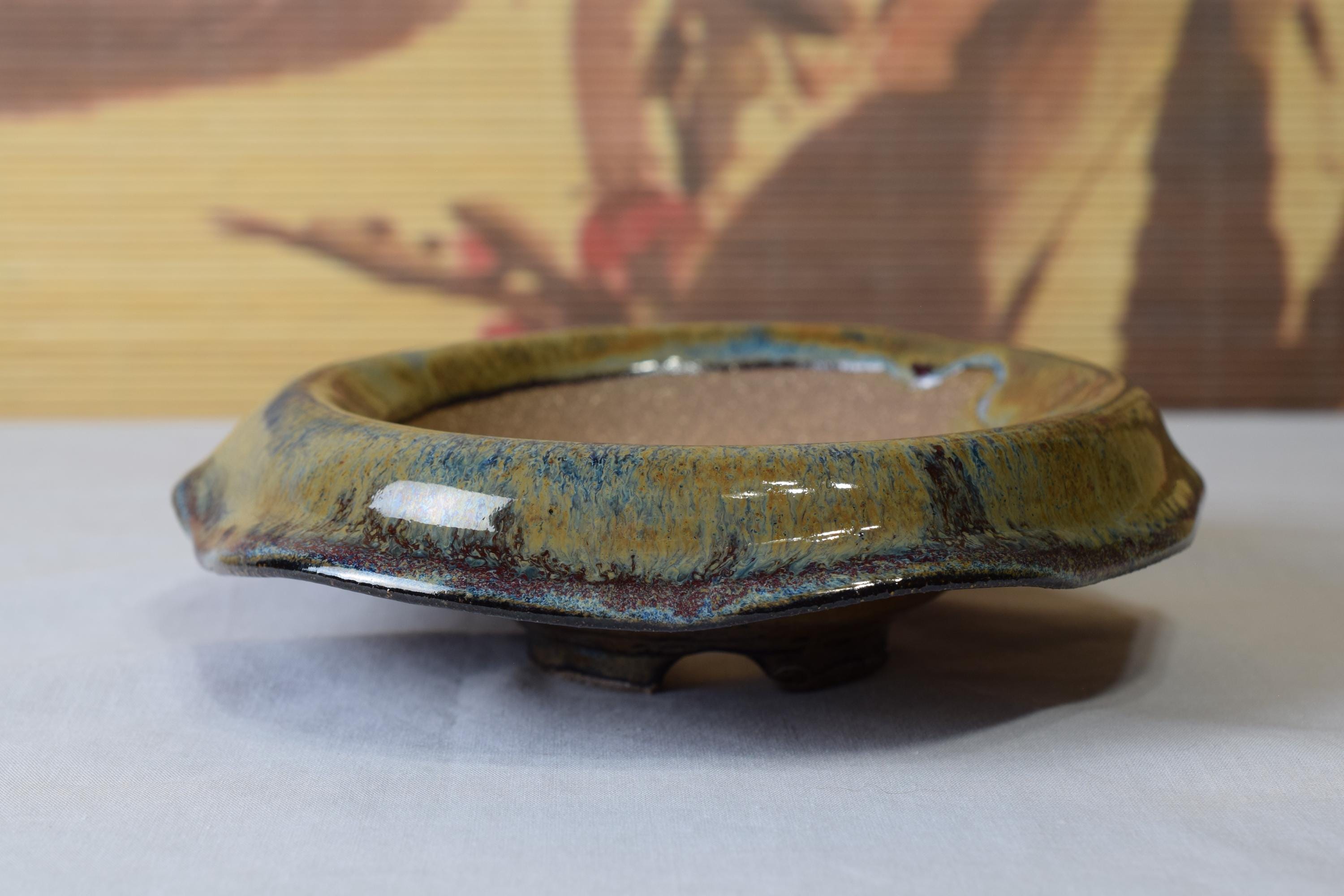 5.85x5.8x1.65 Shallow Handmade broken Top Shohin Bonsai Pot 147 - Etsy