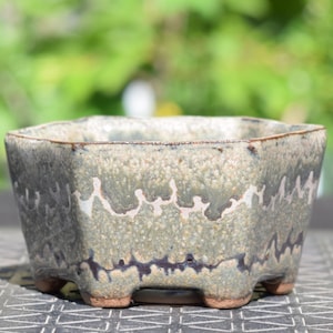 Extra-Small Hexagonal Planter #457 for Bonsai, Cactus, Succulents, and Other Plants 2.85"x3.3"x1.6"