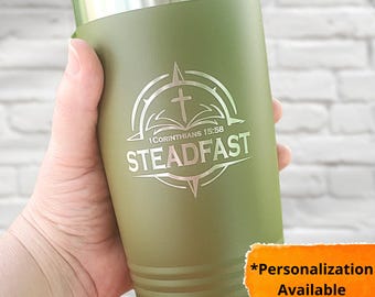 Christian coffee mug bible verse tumbler for men Christian gifts Christian tumbler custom engraved tumbler 20 oz faith mug coffee tumbler