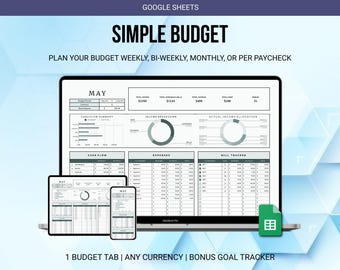 Plantilla de presupuesto de Google Sheets: semanal, mensual y de nómina (descarga digital)