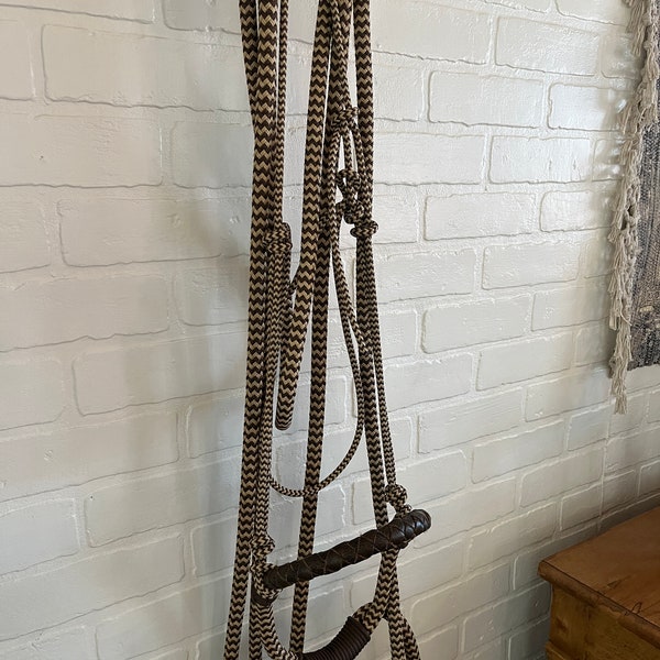 Loping Rope Hackamore, Bosal, bitless, reins, headstall