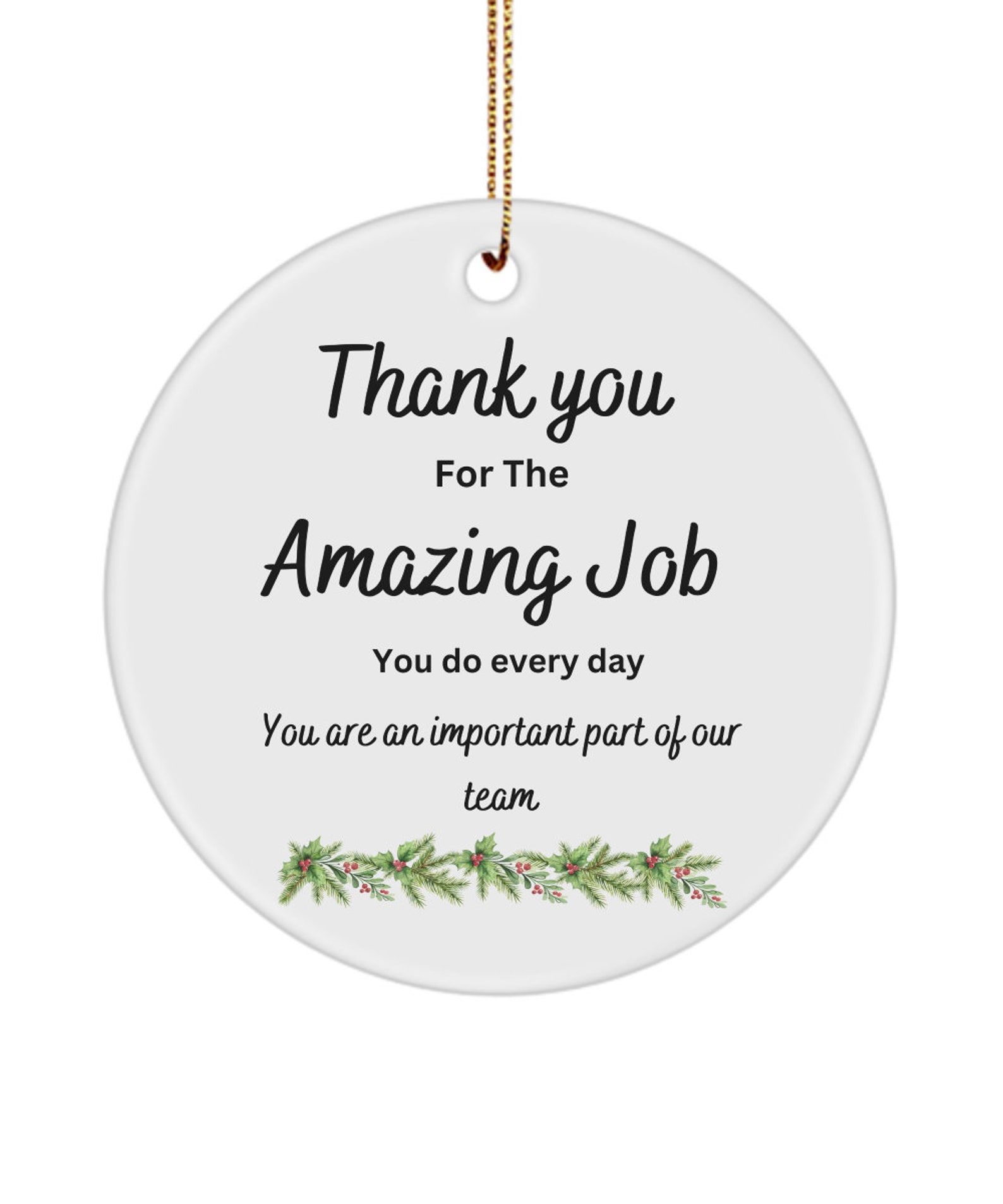 Thank You Ornament for Office Staff Employee Ornament Gift Etsy
