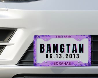 BTS car accessories, Bts car decal, Bts merch, BTS sticker, bts army, kpop merch, Bts license plate bts gift, BTS License Plate Frame decor