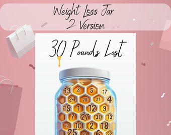 30 Pounds Lost Chart Weight Loss Jar,Weekly Weigh In,Weightloss Journal,Fitness Journal Printable Weight Loss Chart 30 Pounds Countdown PDF