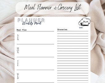 Weekly Meal Planner and Grocery List Tmeplate Printable Meal Plan Ultimate Meal Planner and Grocery List Printable Food Planner Week Planner