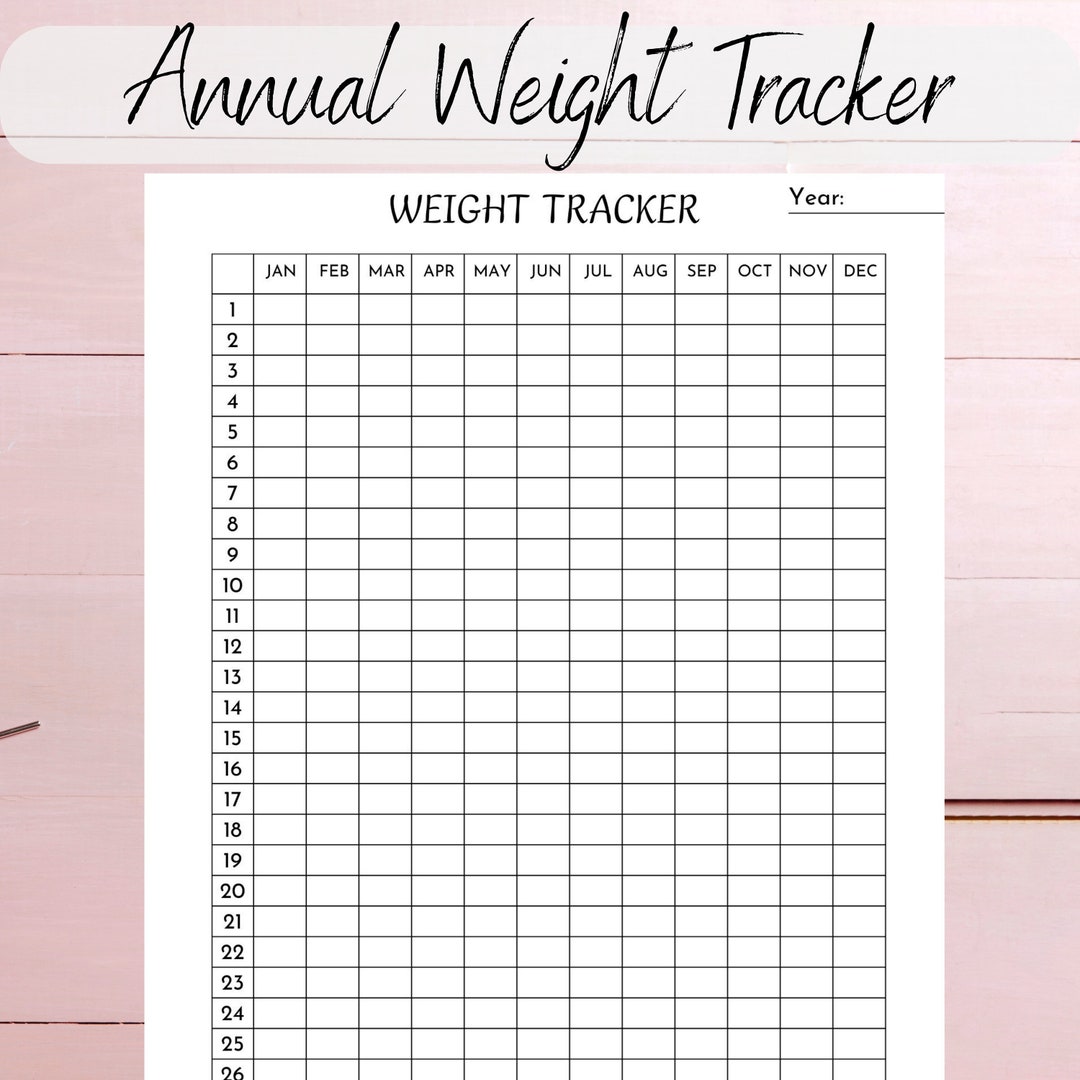 Weight Loss Tracker 365 Day Progress Weight Journal Digital Fitness