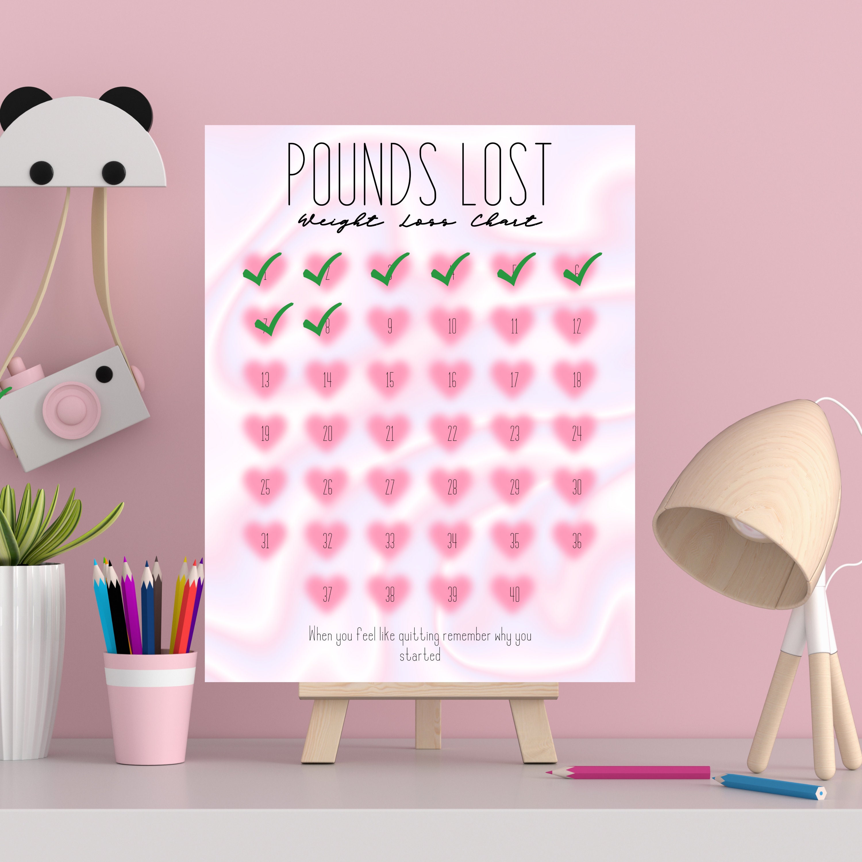 40 Pounds Lost Chart ,weight Loss Tracker,weekly Weigh In,weightloss