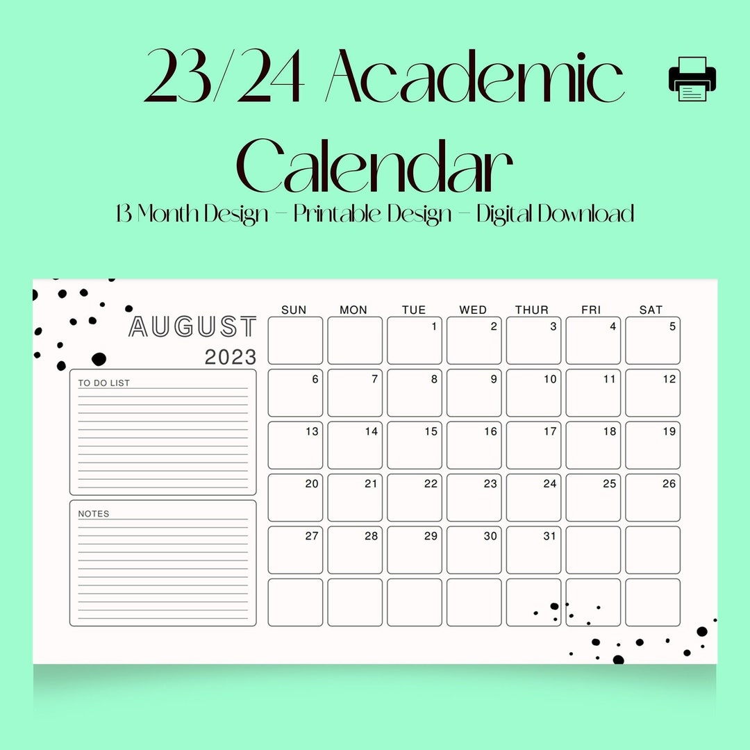2023/2024 Academic Mid-year Calendar Printable Minimalist - Etsy