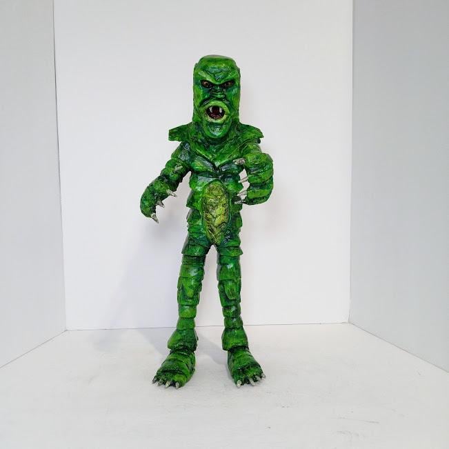 Hand Carved Swamp Creature   Hand Carved Monster   Lizard Monster  Halloween Decor  Hand Carved Lagoon Creature   Wood Lagoon Creature