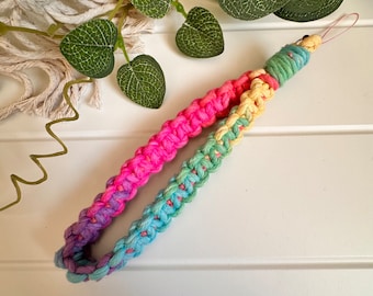 Handmade Macrame Wristlet Keyring Strap or Phone Charm - one size fits all!