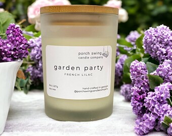 French Lilac Scented Candle/Wedding Candle/Bridal Candle/Soy Wax Candle/Floral Candle/Personalized Candle Labels/Hand Poured Candle/Two Wick