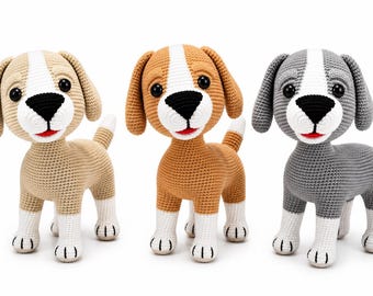 Handmade Crochet Puppy Dog – 13” Amigurumi Stuffed Animal