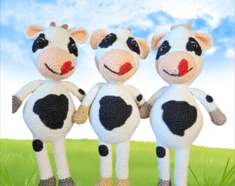 Handmade Amigurumi Cow Plush | Crochet Farm Animal Toy