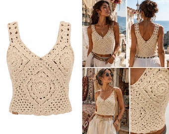 Crochet Mandala Bustier Top