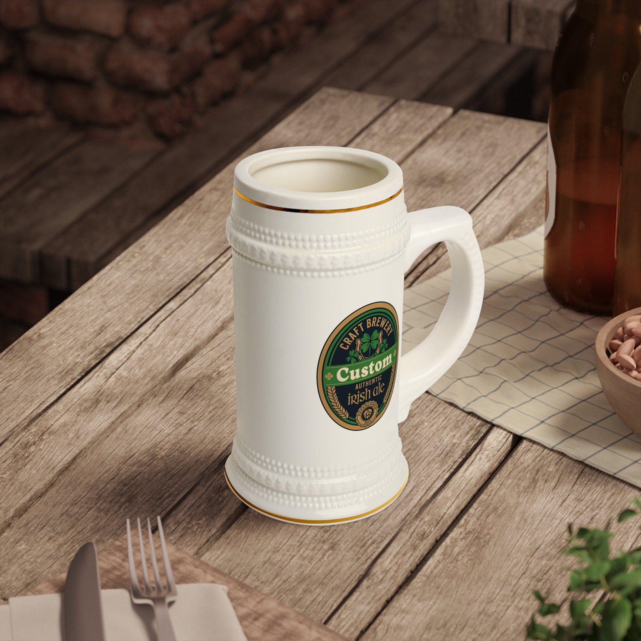 Custom Engraved Irish Beer Stein  Shamrock Beer Mug– Crystal Imagery