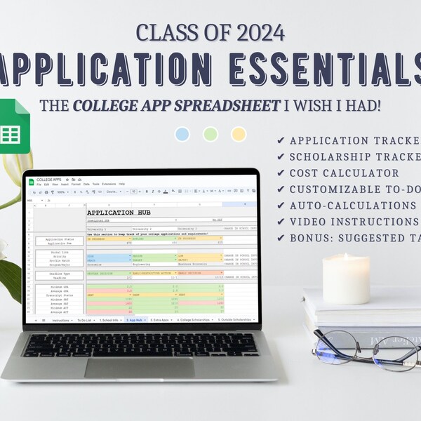 Google Sheets College Application Tracker Etsy