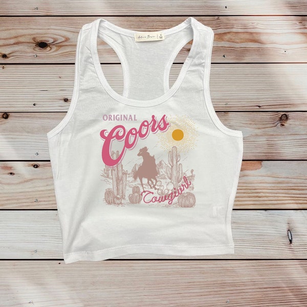 Vintage Silky Pink Cowgirl Crop Tank