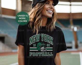 NY Vintage Retro Style Football Tshirt, Trendy New York 80s 90s Style Tee Fan Gift for Men Women for Game Day Tailgate