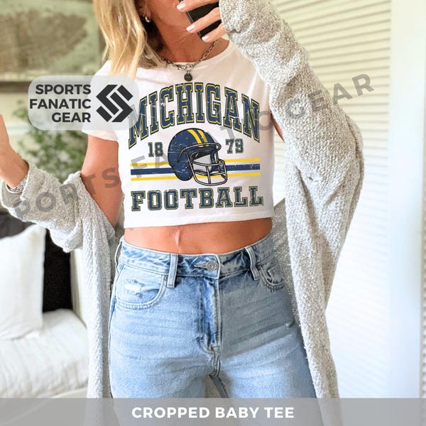 College Football Crop Shirt Etsy