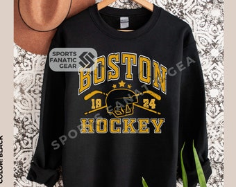 Boston  Hockey Vintage Retro Styly Sweatshirt Hockey Crewneck Fan Gift