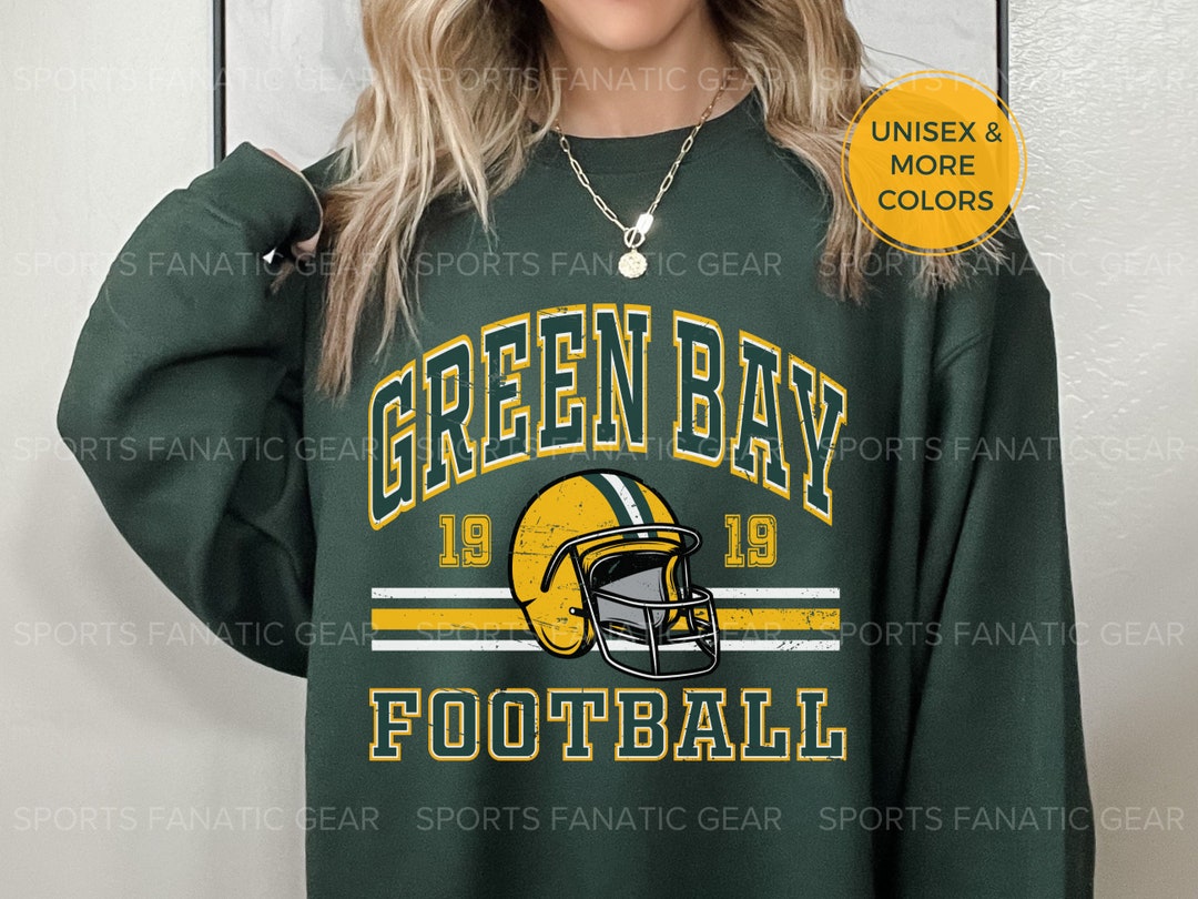 Green Bay Packers Football Sweatshirt Retro 80s Vintage Style 