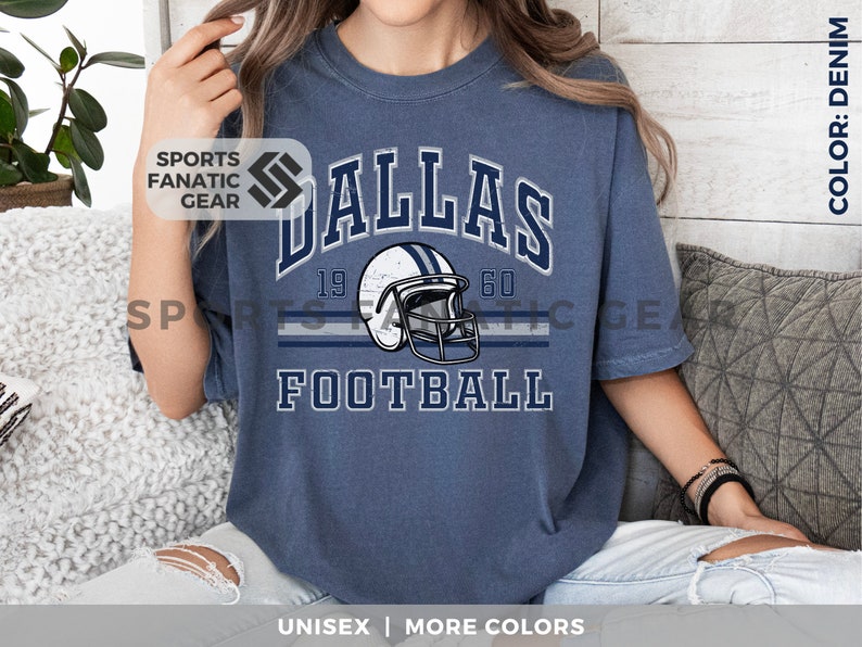 Dallas Comfort Colors Shirt, Trendy Football Unisex Garment-Dyed T-shirt, Mens Womens Game Day Tailgaiting Tee image 1