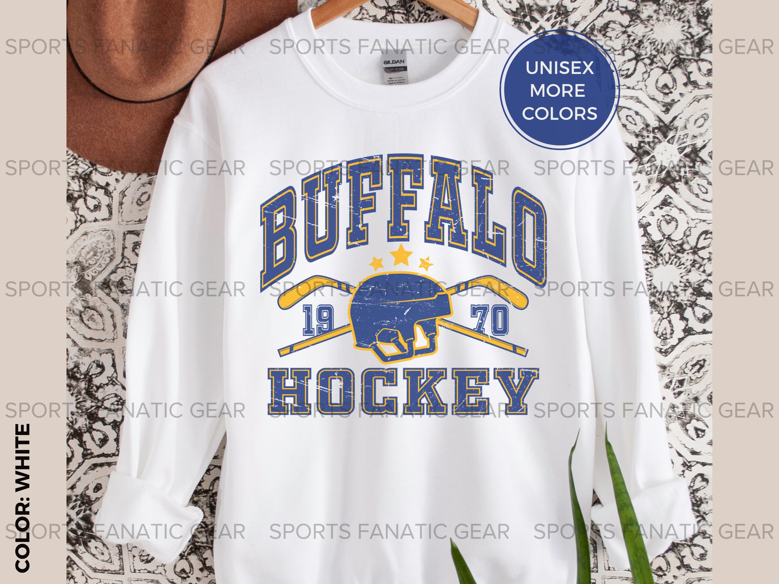 Buffalo Sabres Varsity Crewneck Sweatshirt  Retro Sabres Hockey Shirt,  Vintage Buffalo Sabres Pullover, Unisex Collegiate Hockey Sweater Designed  & Sold By Tring Tee