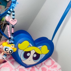 Bubbles PPG bag charm , power puff girls bag charms one available - girl power - flower power keychain - ppg bag charm - purse charm