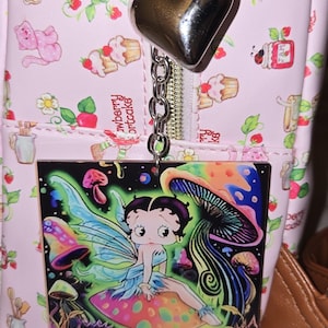 Betty Boop puff heart bag charms, acrylic charms