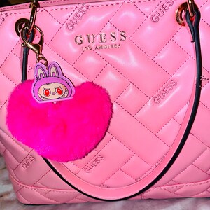 pink aesthetic monsters #coquetteaesthetic bag charm, pink monster bag charm, purse accessories