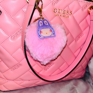 pink aesthetic monsters #coquetteaesthetic bag charm, pink monster bag charm, purse accessories