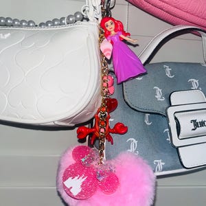 Ariel - princess keychain - The little mermaid - princess bag charm - purse charm - key chain - bag charms - didney -
