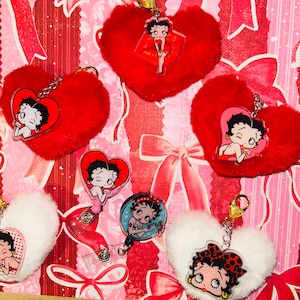 Betty Boop - Betty Boop Keychain - Betty boop bag charm - Badge reel -