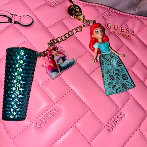 Ariel - princess keychain - The little mermaid - princess bag charm - purse charm - key chain - bag charms - didney -