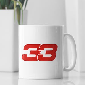 Formula One Number 33 Mug Red Racer Edition Ceramic Cup 11oz Mug