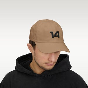 Embroidered Number 14 Racing Cap: Motorsport Style Dad Hat