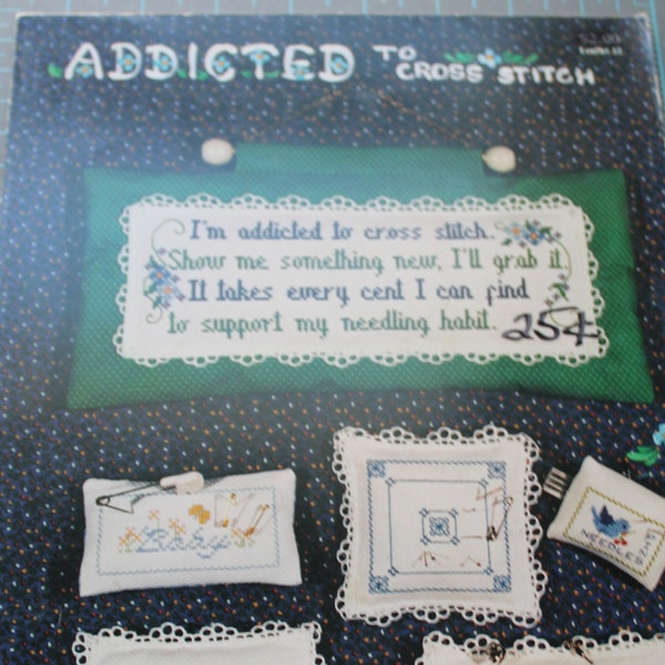 Addicted To Cross Stitch Counted Cross Stitch Pattern Booklet from 1981