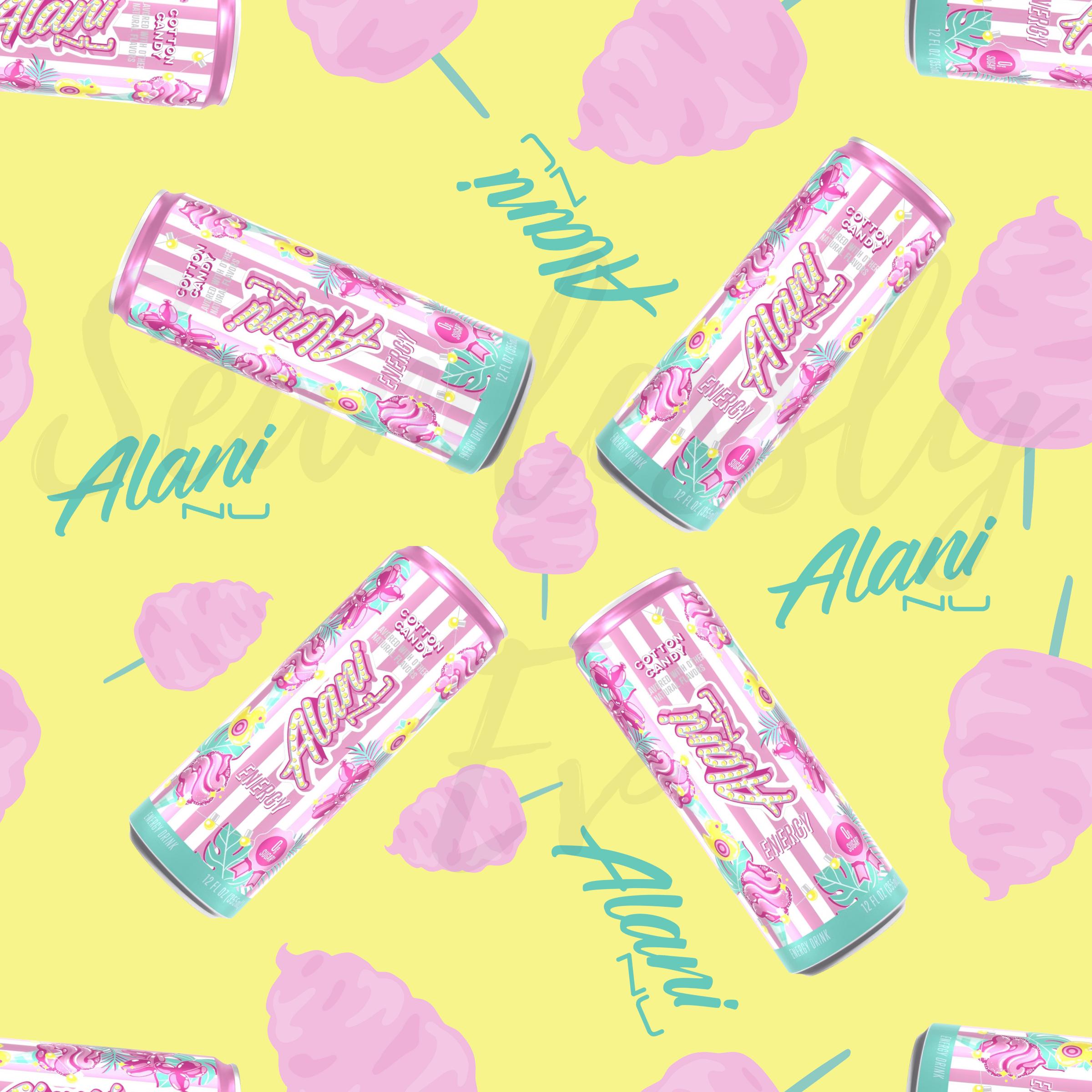 Alani Nu Cotton Candy Seamless Pattern: Energy Drink Design (Digital Download)