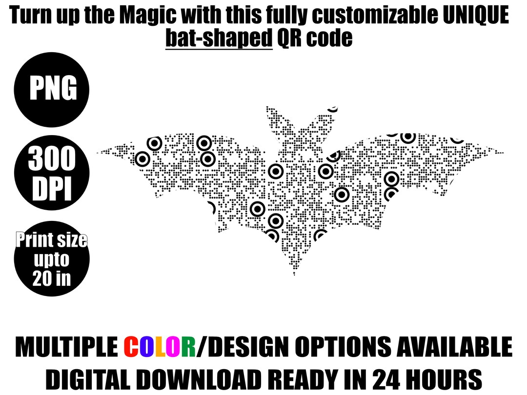 Bat Wing QR Code in 24 Hrs Digital Download Halloween Spooky - Etsy